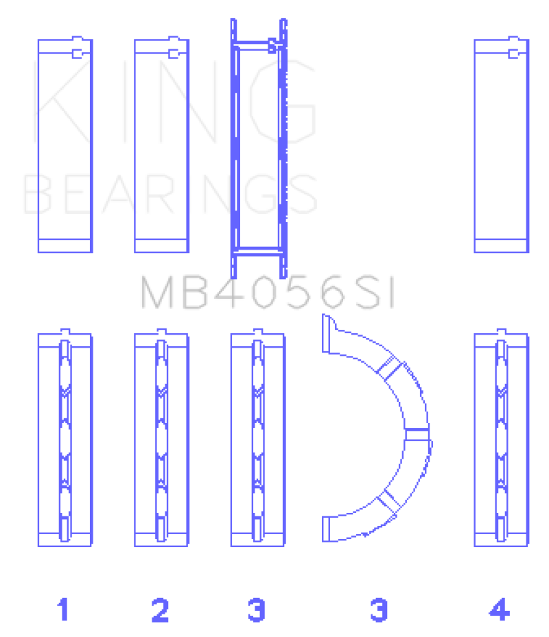 King 97-07 Ford 2.5L/2.9L/3.0L (Size STD) Main Bearing Set - MB4056SI