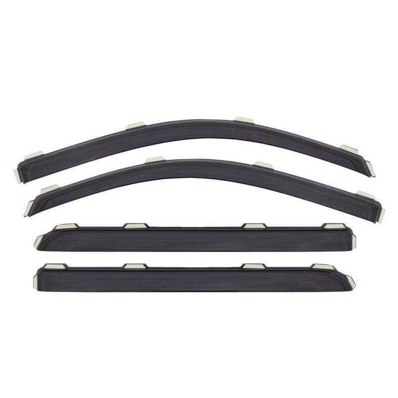 AVS 02-08 Dodge RAM 1500 Quad Cab Ventvisor In-Channel Front &amp; Rear Window Deflectors 4pc - Smoke - 194623