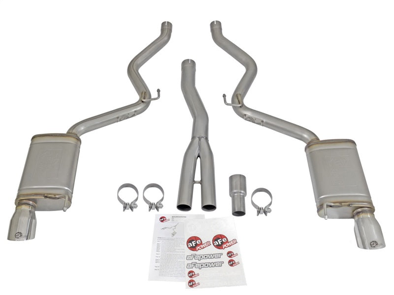 aFe MACHForce XP Exhausts Cat-Back SS-304 EXH w/ Polished Tips 15-16 Ford Mustang EcoBoost 2.3L (t) - 49-33084-P