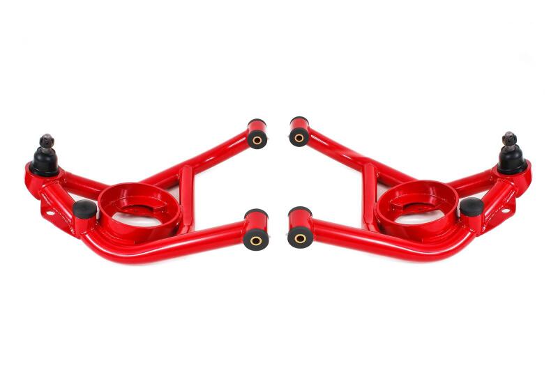 BMR 70-81 Chevrolet Camaro A-Arms Lower Delrin Bushings Std Ball Joint - Red - AAL321R