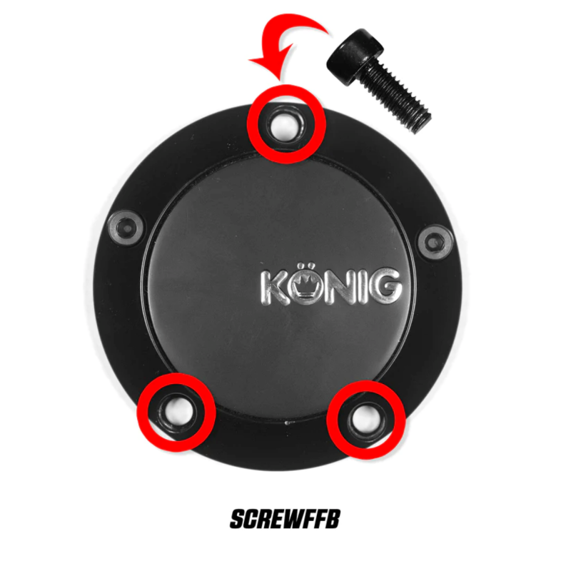 Konig Cap Screw Set of 3 (Black) For CAPFFB - Flow Formed - SCREWFFB