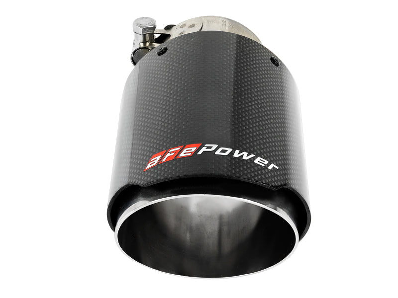 aFe MACH Force-Xp 409 SS Clamp-On Exhaust Tip 2.5in. Inlet / 4in. Outlet / 7in. L - Carbon - 49T25404-C07