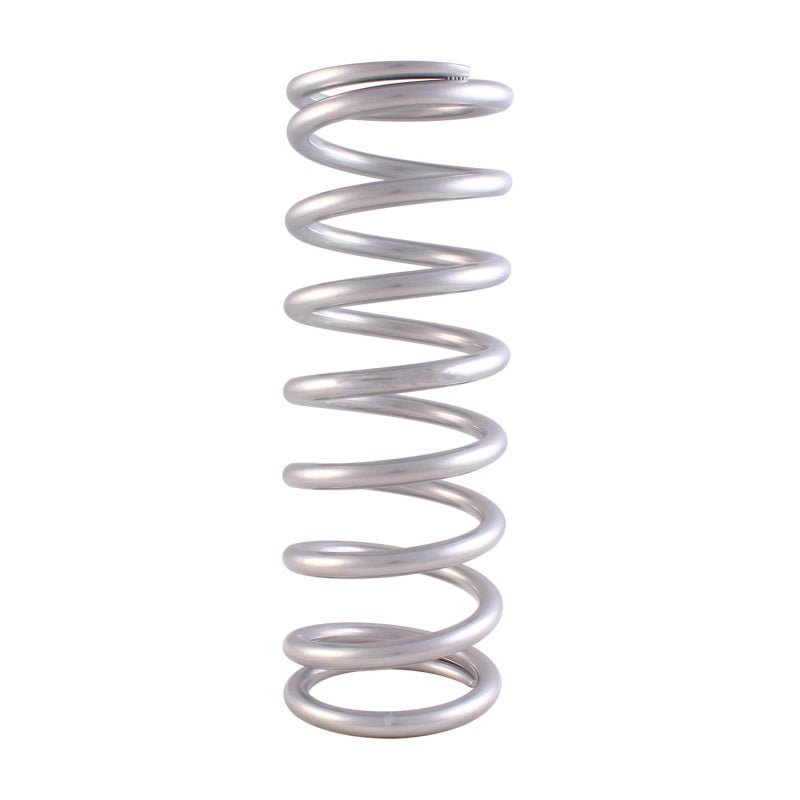 QA1 3-4/5in ID Tapered High Travel Pigtail Spring - 9in Length x 550lbs/in - Silver Powder Coated - 9HTSP550