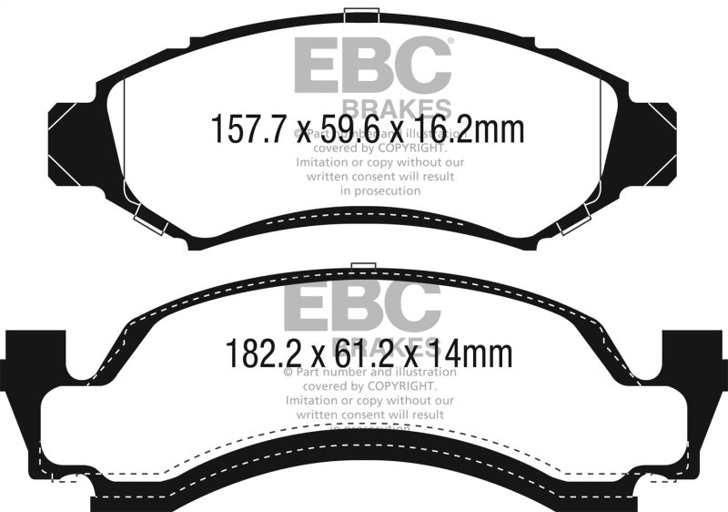 EBC 1974 AMC Ambassador 5.0L Yellowstuff Front Brake Pads - DP41265R