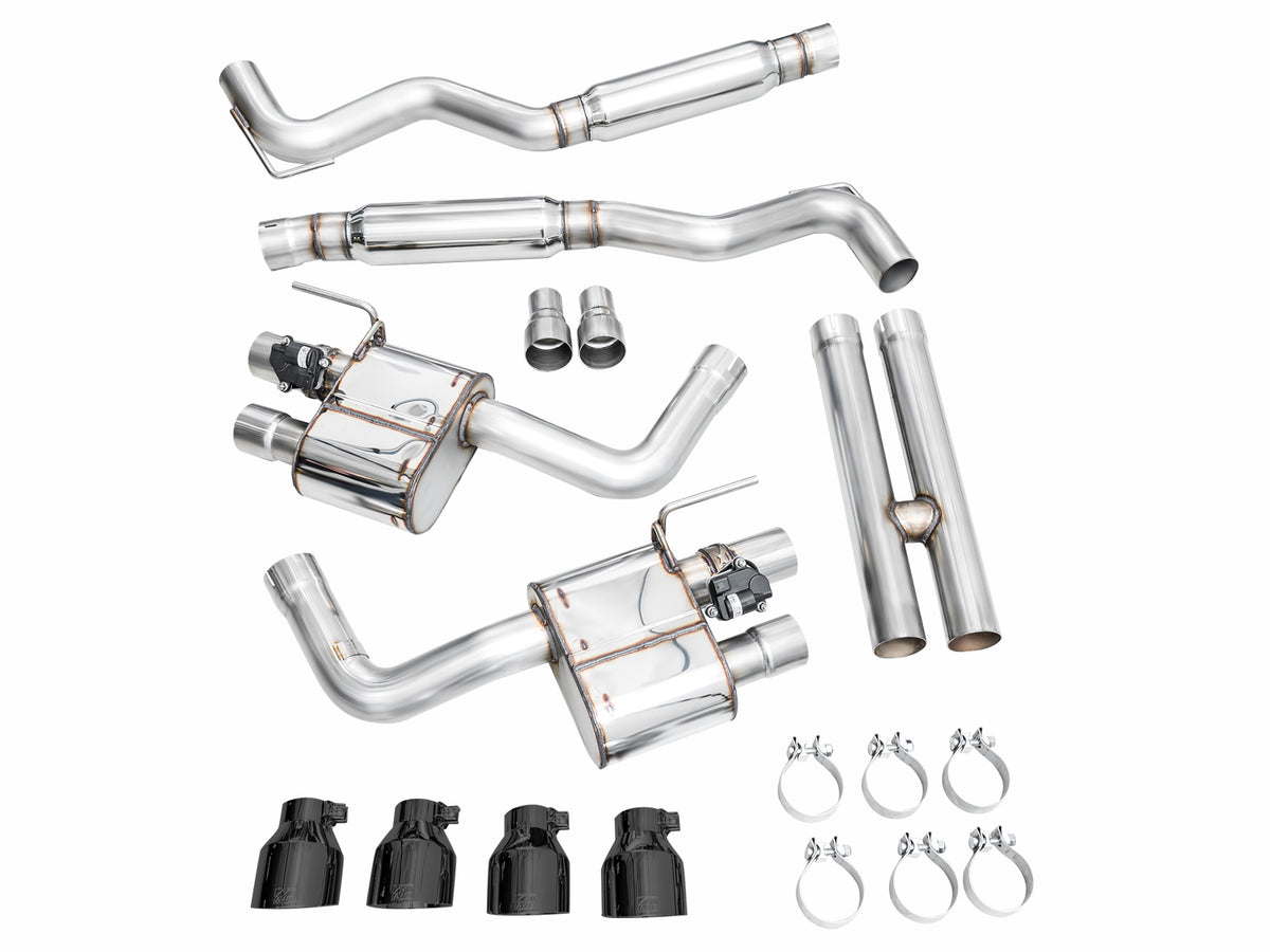 AWE 2024 Ford Mustang GT Fastback S650 RWD SwitchPath Catback Exhaust w/ Quad Diamond Black Tips - 3025-43650
