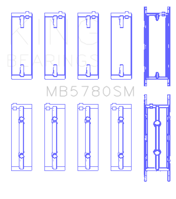 King Engine Bearings BMW N47 D20 A/B/C/D/N47 C20 A (Size +0.25mm) Main Bearing Set - MB5780SM0.25