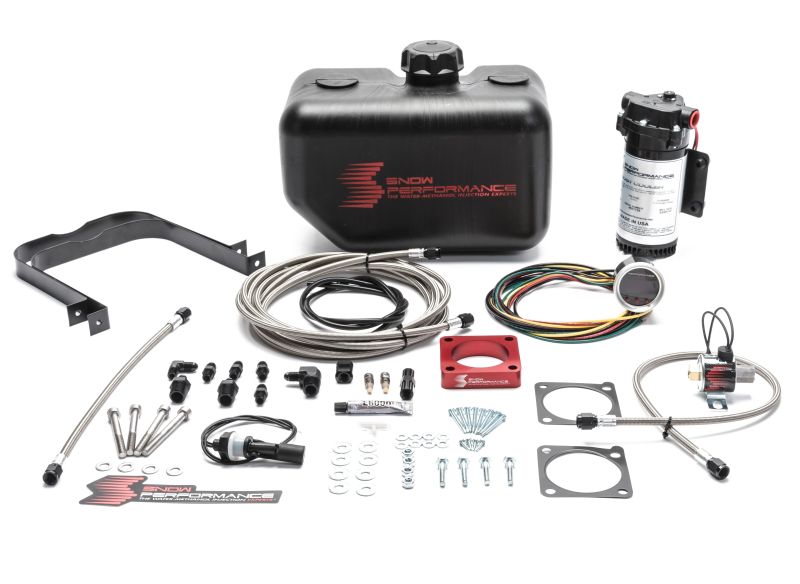 Snow Performance 08-15 Evo Stg 2 Boost Cooler Water Injection Kit w/SS Braid Line &amp; 4AN Fittings - SNO-2120-BRD