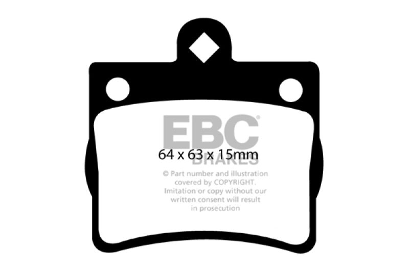 EBC 95-97 Mercedes-Benz C220 (W202) 2.2 (Single Pin Rear) Ultimax2 Rear Brake Pads - UD739