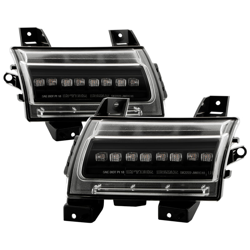 Spyder 18-23 Jeep Wrangler Front Fender LED Lights - Black (CCL-YD-JW18-SEQ-BK) - 5088543