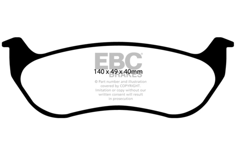 EBC 07-11 Ford Explorer Sport Trac 4.0 Greenstuff Rear Brake Pads - DP61673