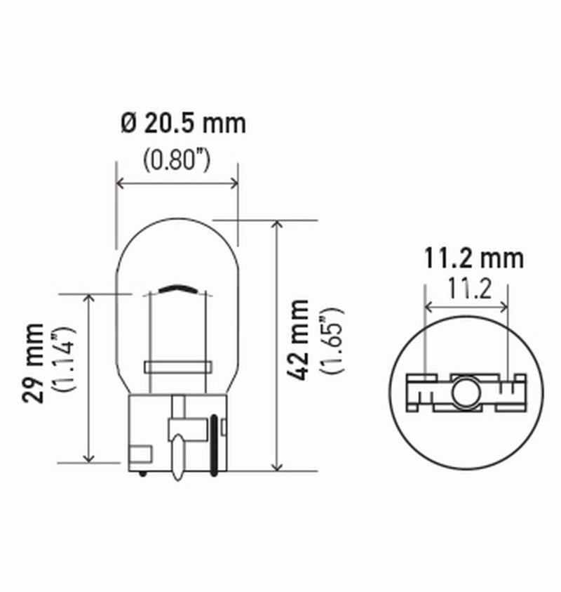 Hella Bulb 7440 12V 21W W3X16D T65 (2) - 7440TB