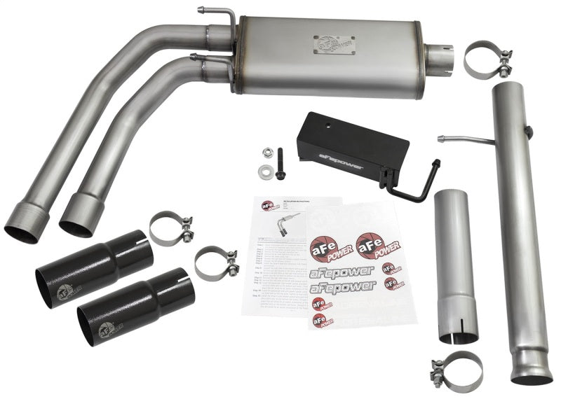 aFe Rebel Series CB 3in Middle Side Exit SS Exht w/ Black Tips 09-16 Chevy Silverado/GMC Sierra 1500 - 49-44062-B