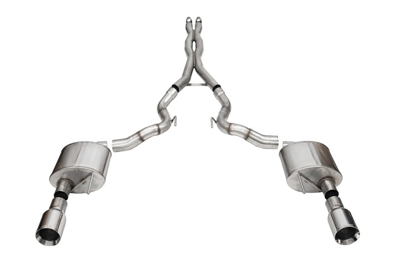 Corsa 24 Ford Mustang GT Conv. Xtreme Cat-Back Ex. Sys. 3.0in Dual Rear Ex w/4.5in StraightCut Tips - 21271