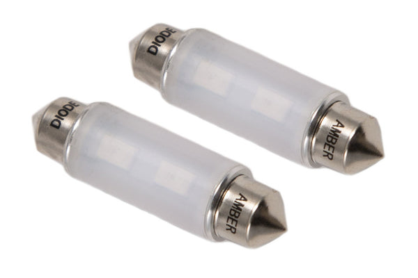 Diode Dynamics 41mm HP6 LED Bulb - Amber (Pair) - DD0316P for 2008-2023 Dodge Challenger - front view