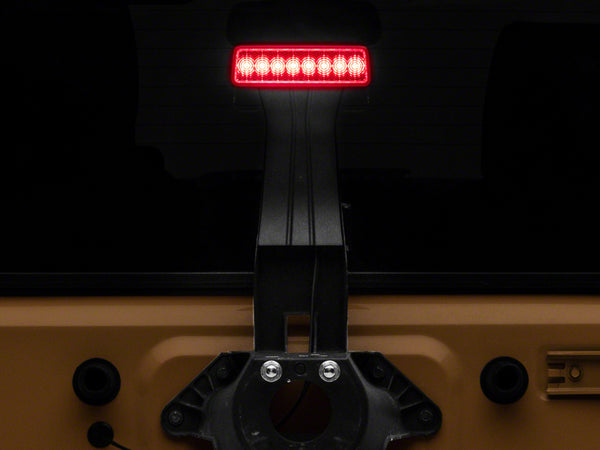 Raxiom07-18 Jeep Wrangler JK Axial Series Hyper Flash LED Third Brake Light- Red - J137870 for 2007-2018 Jeep Wrangler - fron