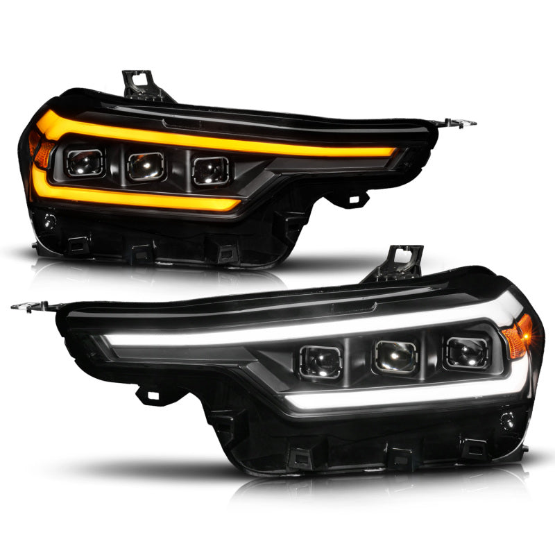 Anzo 2023+ Chevy Colorado Full LED Proj. Headlights w/ Black Housing - Seq. Lightbar w. DRL - 111637X