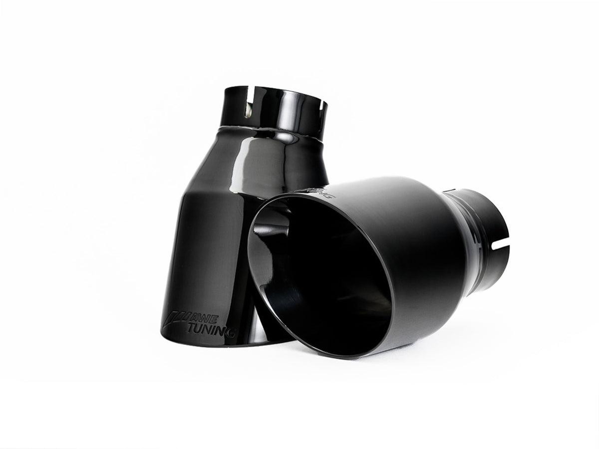 AWE Tuning Audi B9 A4 Touring Edition Exhaust Dual Outlet - Diamond Black Tips (Includes DP) - 3015-33078