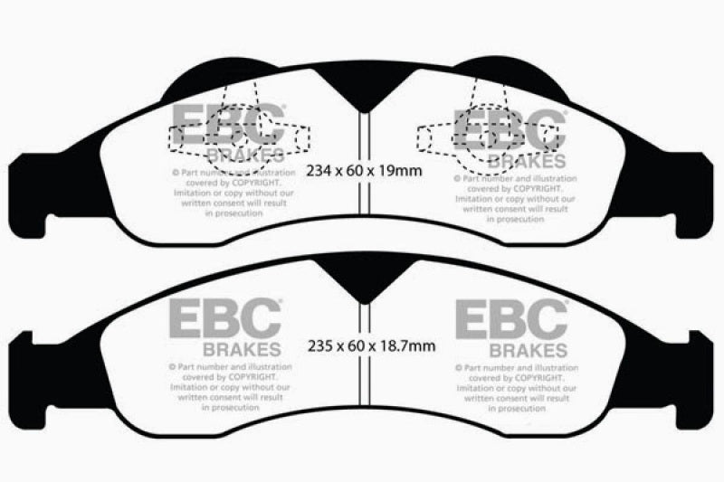 EBC 07-09 Ford Expedition 5.4 2WD Yellowstuff Front Brake Pads - DP41803R