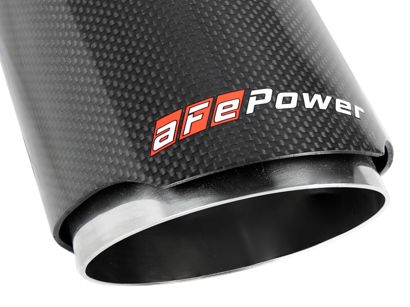 aFe MACH Force-Xp 409 SS Clamp-On Exhaust Tip 2.5in. Inlet / 4in. Outlet / 7in. L - Carbon - 49T25404-C07