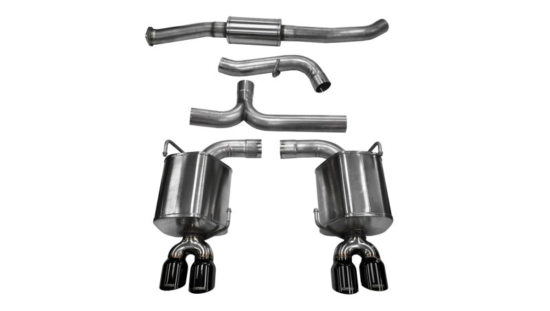 Corsa 2011-2014 Subaru Impreza Sedan STI 2.5L Turbo Manual Black Sport Cat-Back Exhaust - 14863BLK