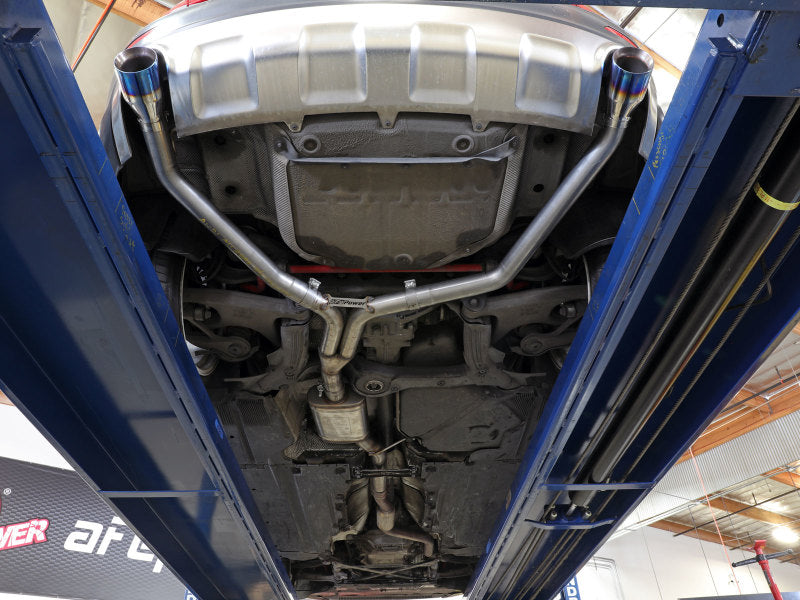 afe MACH Force-Xp 13-16 Audi Allroad L4 SS Axle-Back Exhaust w/ Blue Flame Tips - 49-36437-L