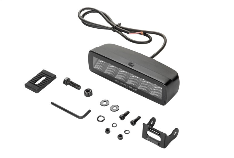 Hella Universal Black Magic 6 L.E.D. Mini Light Bar - Flood Beam - 358176201