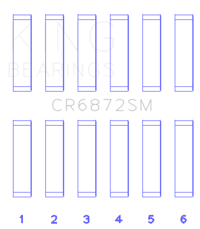King Toyota 1GR-FE (Size +.25mm) Connecting Rod Bearing Set - CR6872SM0.25