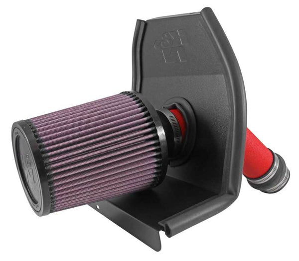 K&N 2015 Subaru WRX-STI 2.5L H4 Red Typhoon Short Ram Intake - 69-8007TWR for 2015-2021 Subaru WRX - front view