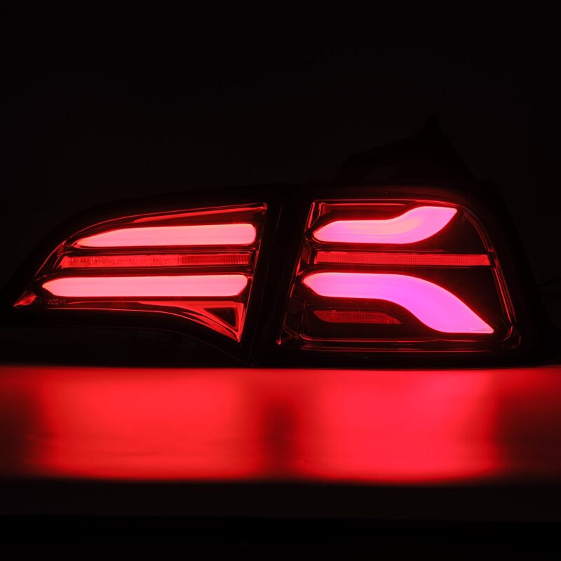 AlphaRex 17-22 Tesla Model 3 PRO-Series LED Tail Lights Jet Black w/Seq Sig - 601010