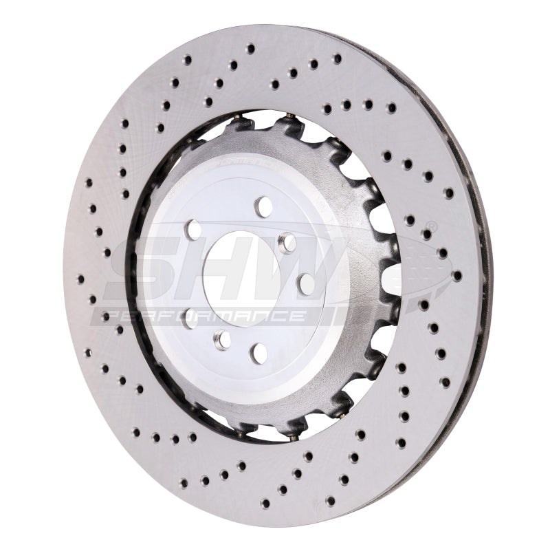 SHW 11-16 BMW M5 4.4L Left Rear Cross-Drilled Lightweight Brake Rotor (34212284103) - BRL48171 for 2012-2019 BMW M6 - front v