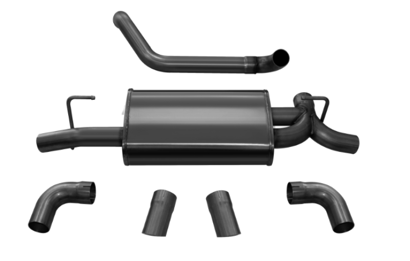 Corsa 2018-2024 Jeep Wrangler JL 2.5in Dual Rear Turn Down Exit Black Sport Axle-Back Exhaust - 21013BLK