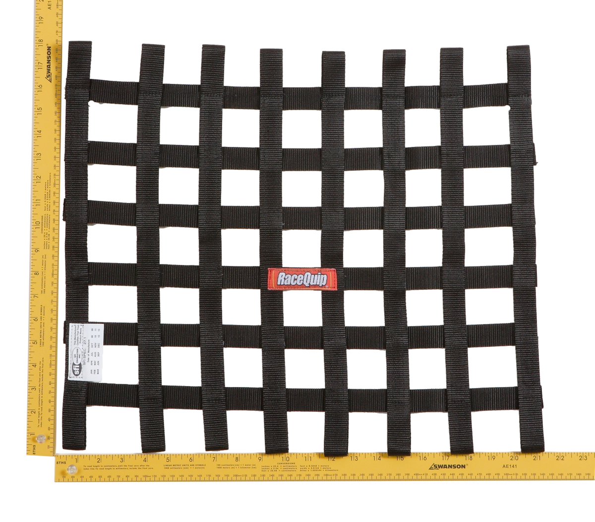 RaceQuip Black 18 X 21 SFI Ribbon Net