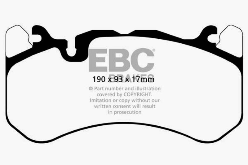 EBC 13-14 Audi RS7 4.0TT (w/Cast Iron Rotors &amp; Trapezoid Weights) Bluestuff Front Brake Pads - DP52081NDX