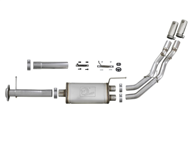 aFe Rebel Series 3in. to 2.5in. 409 SS C/B Exhaust 11-14 Ford F-150 V6-3.5L (tt) - Polished Tip - 49-43078-P