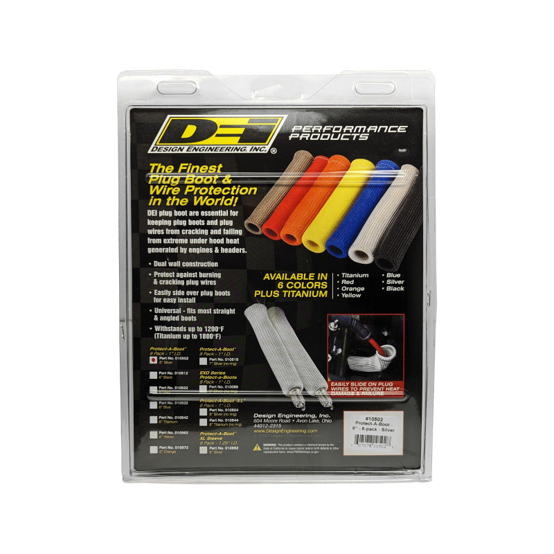 DEI Protect-A-Boot - 6in - 8-pack - Silver - 10502