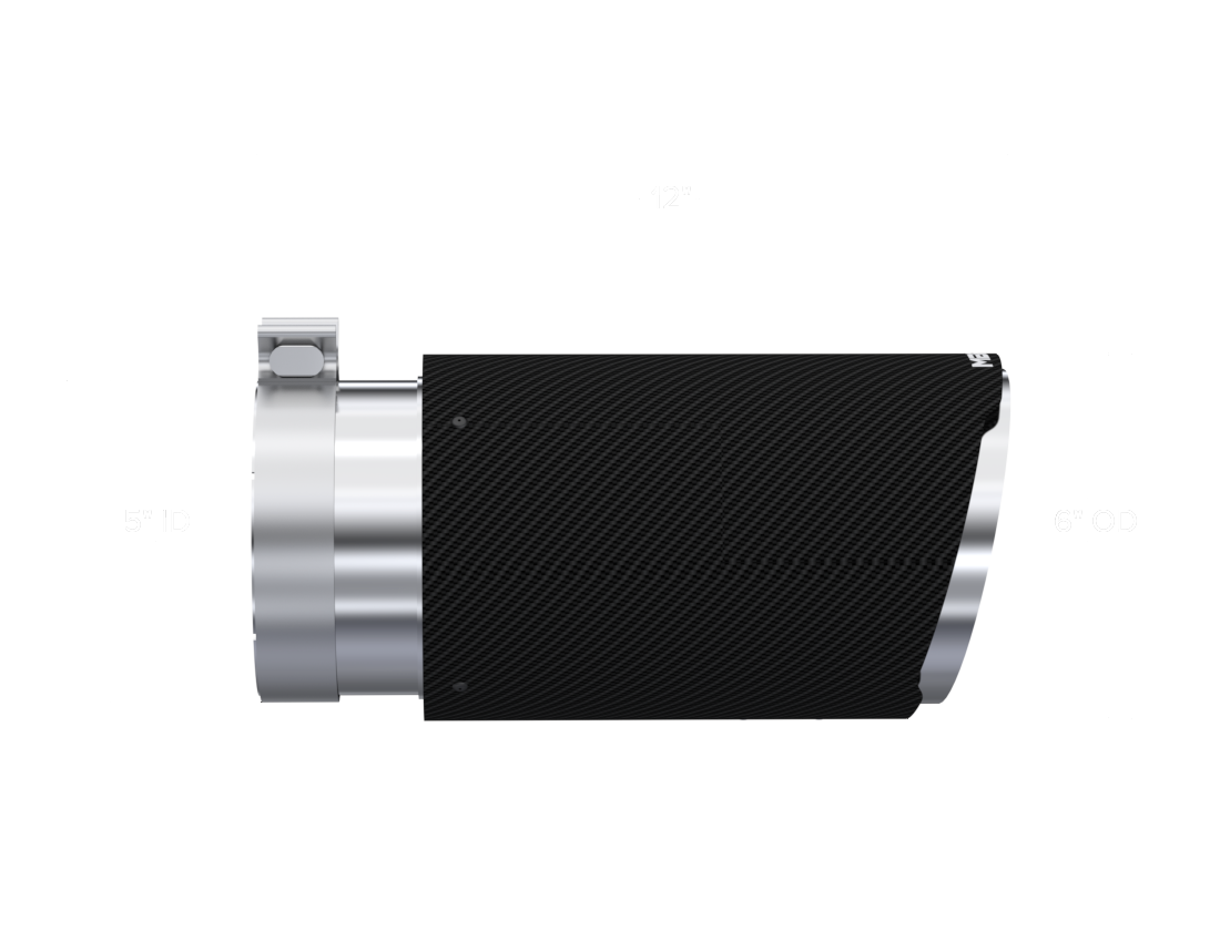 MBRP Universal Carbon Fiber Tip 6in OD/5in Inlet/12in L - Angle Cut Tip - T5075CF