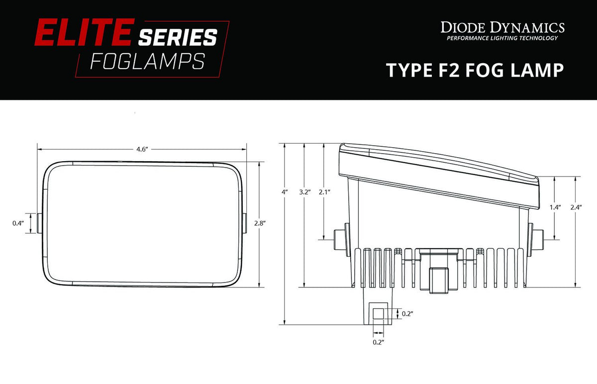 Diode Dynamics 25-27 Ford Maverick Elite Series Add-On Fog Lamp Kit - Yellow - DD8914 - DD8914