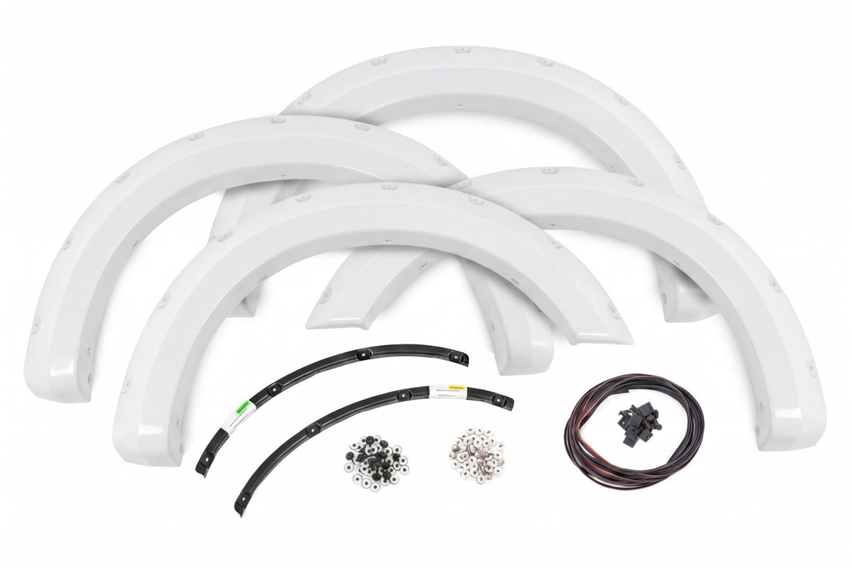 Rough Country - Pocket Fender Flares - Z1 Oxford White - Ford F-250/F-350 Super Duty (23-26) - F-F20231-Z1