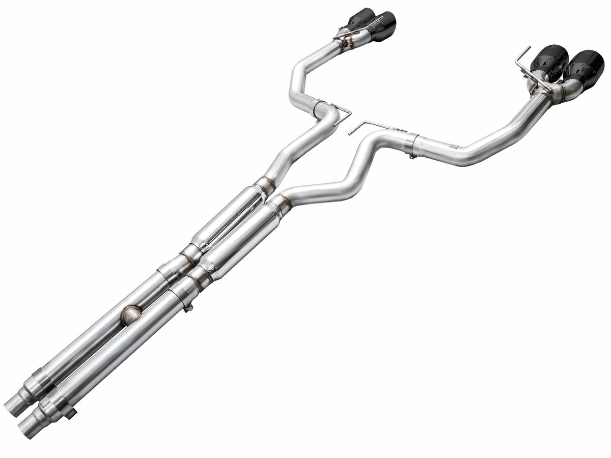 AWE 2024 Ford Mustang Dark Horse S650 RWD Track Edition Catback Exhaust w/ Quad Diamond Black Tips - 3020-43375
