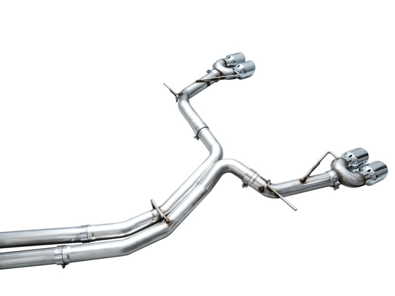 AWE Tuning 19-23 Audi C8 S6/S7 2.9T V6 AWD Track Edition Exhaust - Chrome Silver Tips - 3020-42101