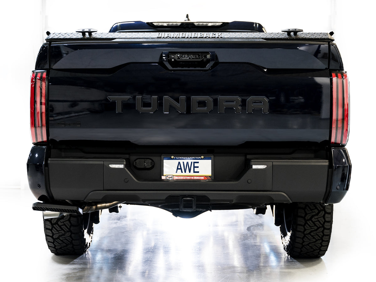 AWE 0FG Exhaust for 3rd Gen Toyota Tundra - Dual Chrome Silver Tips - 3015-32063