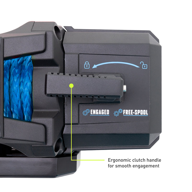 Borne Off-Road 12K Winch - Blue Synthetic Rope - BNWN-12-SBL