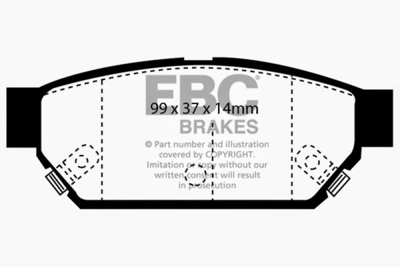EBC 93-96 Eagle Summit 1.5 Ultimax2 Rear Brake Pads - UD596