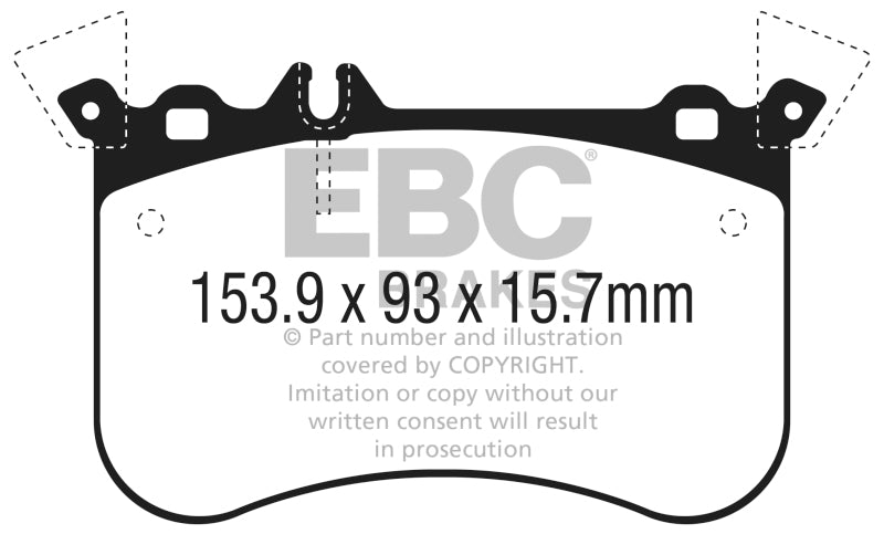 EBC 14-18 Mercedes CLA45 AMG w/13.8in Front Rotors Yellowstuff Front Brake Pads - DP42311R