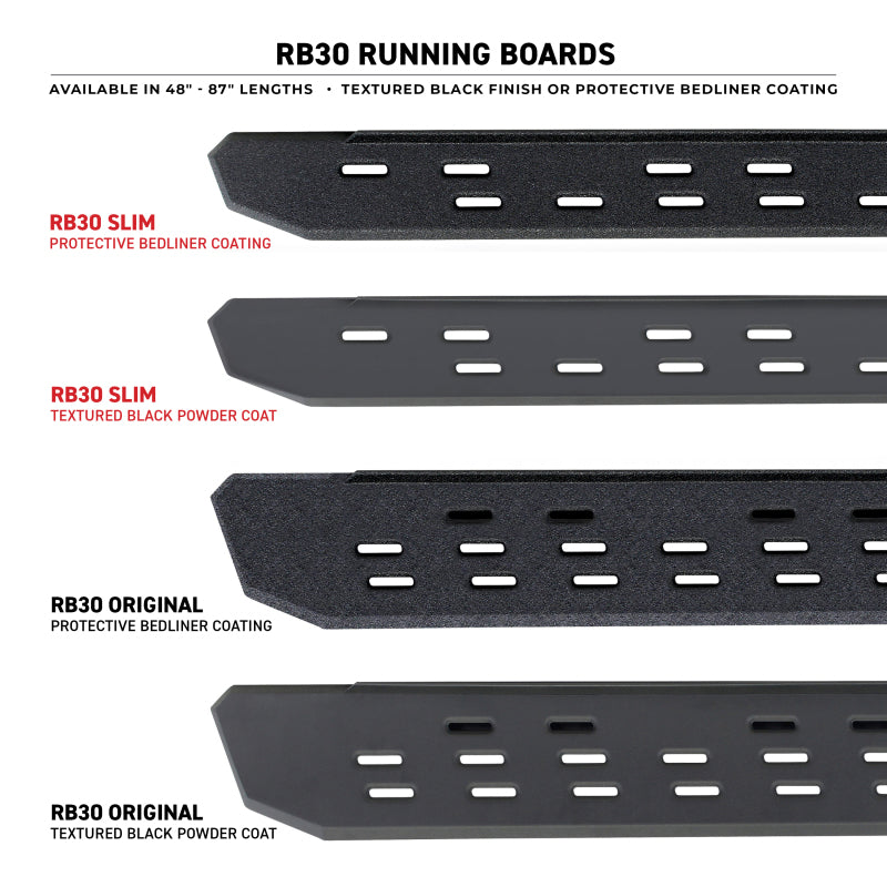 Go Rhino RB30 Running Boards 87in. - Bedliner Coating (Boards ONLY/Req. Mounting Brackets) - 69600087T