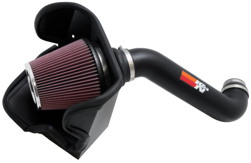 K&N 10-11 Jeep Liberty 3.7L V6 High Flow Performance Intake Kit - 77-1562KTK for 2010-2012 Jeep Liberty - angle view