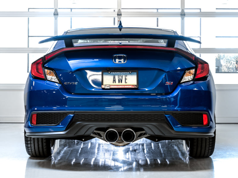 AWE Tuning 2016+ Honda Civic Si Touring Edition Exhaust w/Front Pipe &amp; Dual Chrome Silver Tips - 3015-32108