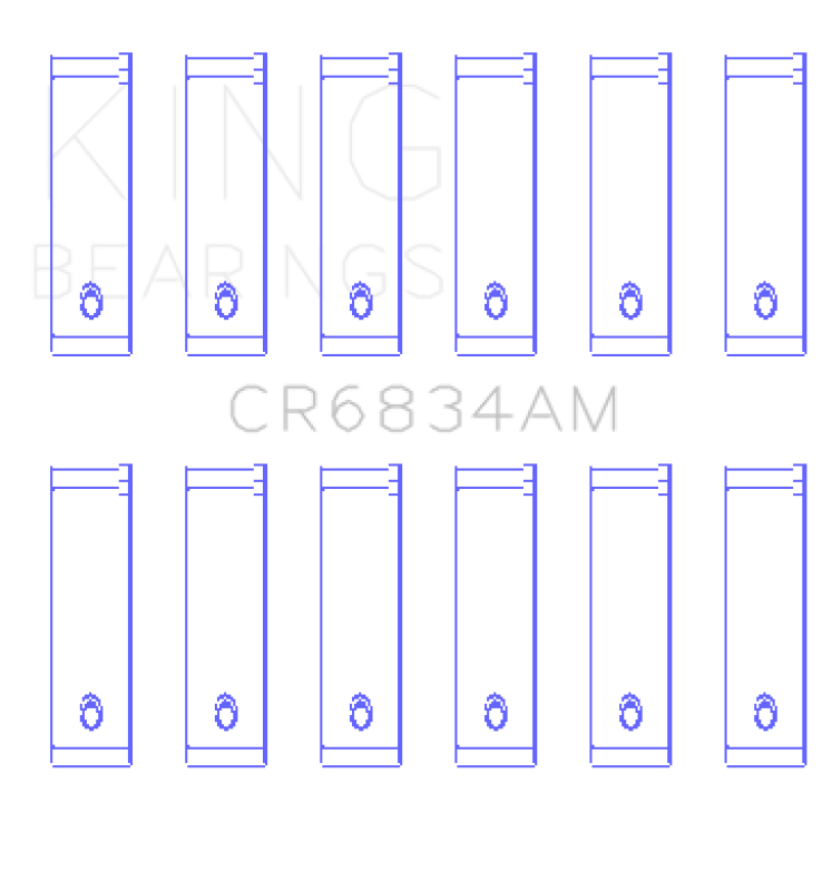 King Engine Bearings Chrysler 3.3/3.8 V6 +.002 Os/Od (Size +0.50mm) Connecting Rod Bearing Set - CR6834AM0.5