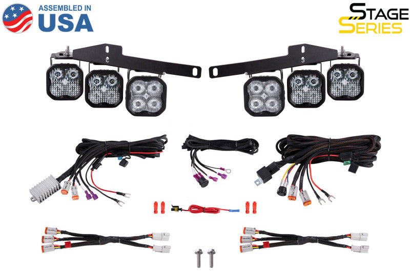 Diode Dynamics 17-20 Ford Raptor SS3 LED Fog Light Kit - Yellow Max - DD7361