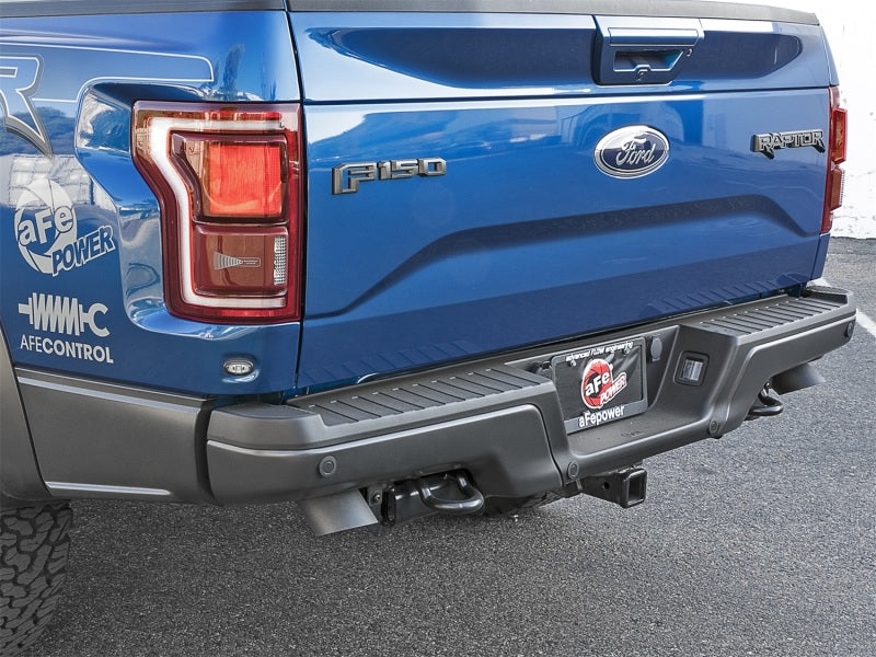 aFe MACH Force-Xp Cat-Back Exhaust w/Dual Hi-Tuck Tips Black 17-18 Ford F-150 Raptor V6-3.5L (tt) - 49-33095-B